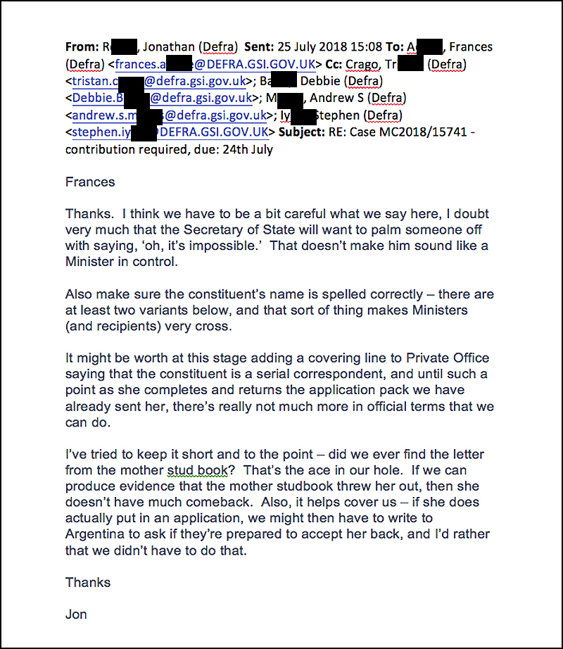 DEFRA EMAIL 2